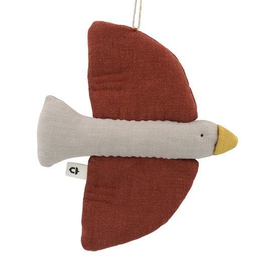 Lniany ptaszek dekoracyjny