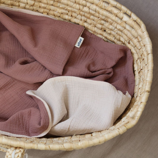 Muślinowy kocyk dwuwarstwowy do wózka 60x90 cm