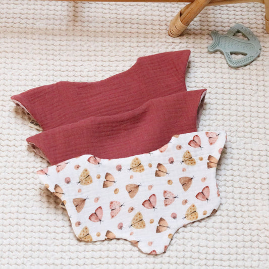 Zestaw śliniaków bandana muślinowych 2w1 - 3 szt - Baby Rose