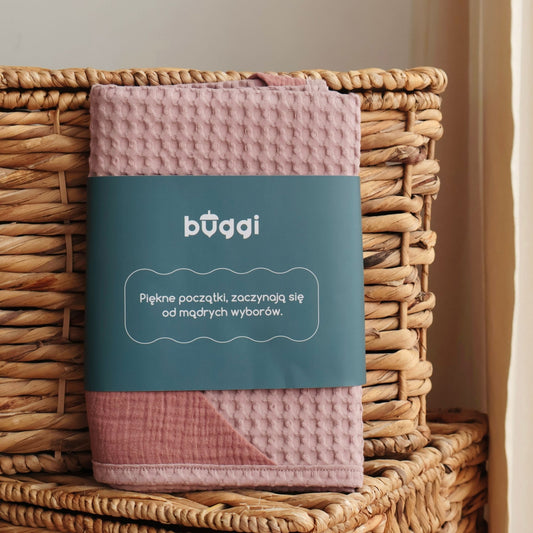 Ręcznik wafelkowy z kapturem | Dusty Pink