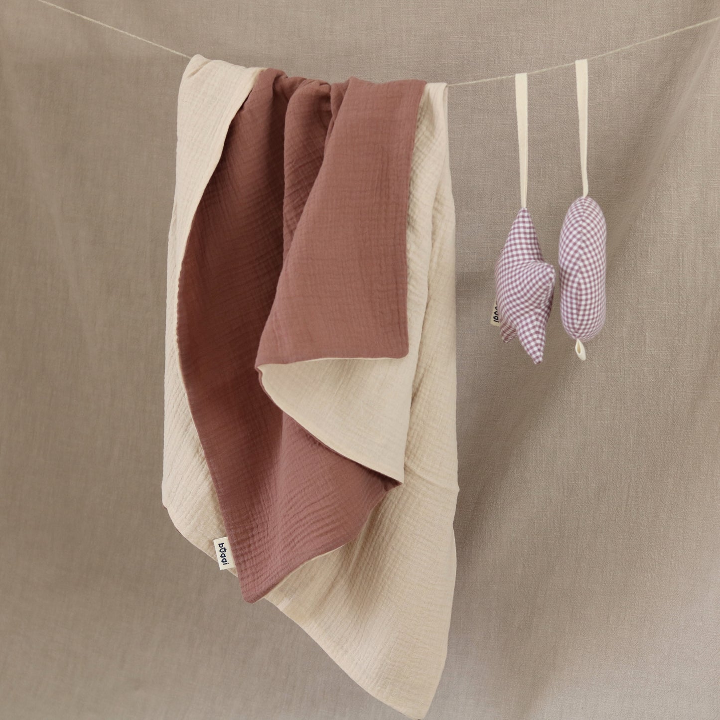 Muślinowy kocyk dwuwarstwowy do wózka 60x90 cm