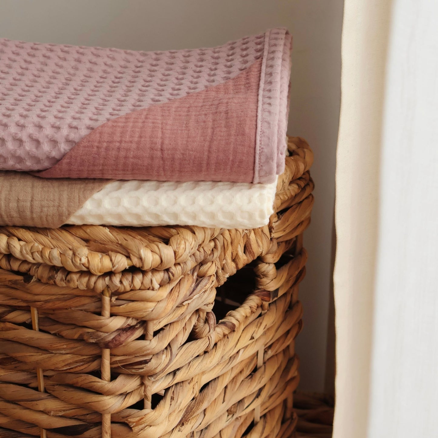 Ręcznik wafelkowy z kapturem | Dusty Pink