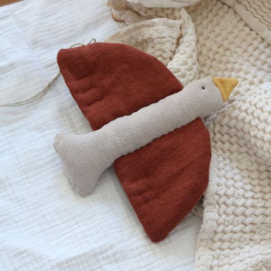 Lniany ptaszek dekoracyjny