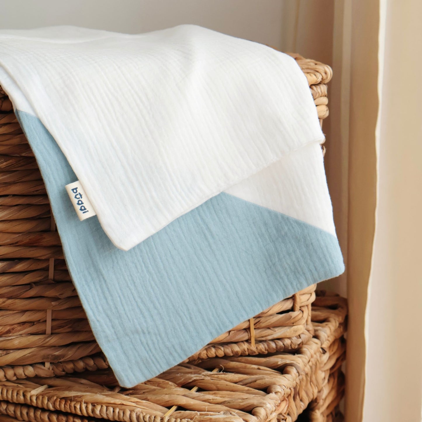 Kocyk muślinowy dla dzieci z bawełny organicznej - Baby Blue