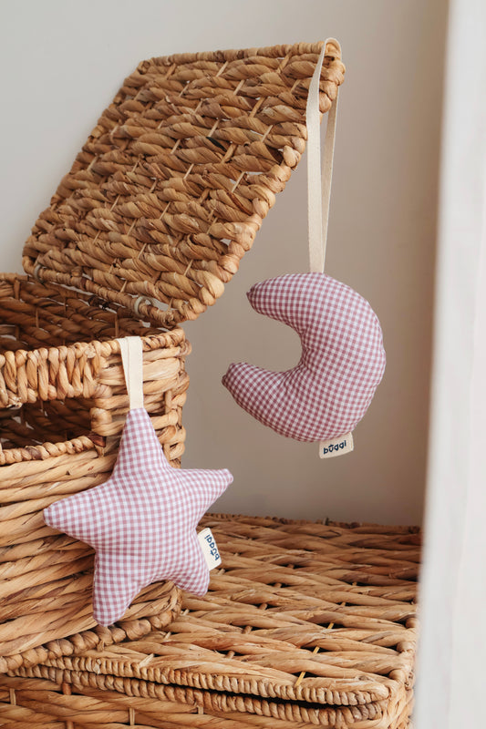 Zestaw zabawek dla niemowlaka - zawieszki do baby gym | Purple Moon & Star