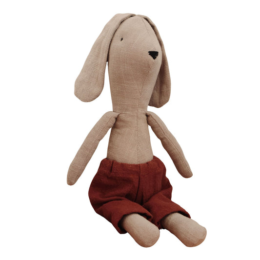 Lniany Królik Leon – ręcznie szyta przytulanka na lata