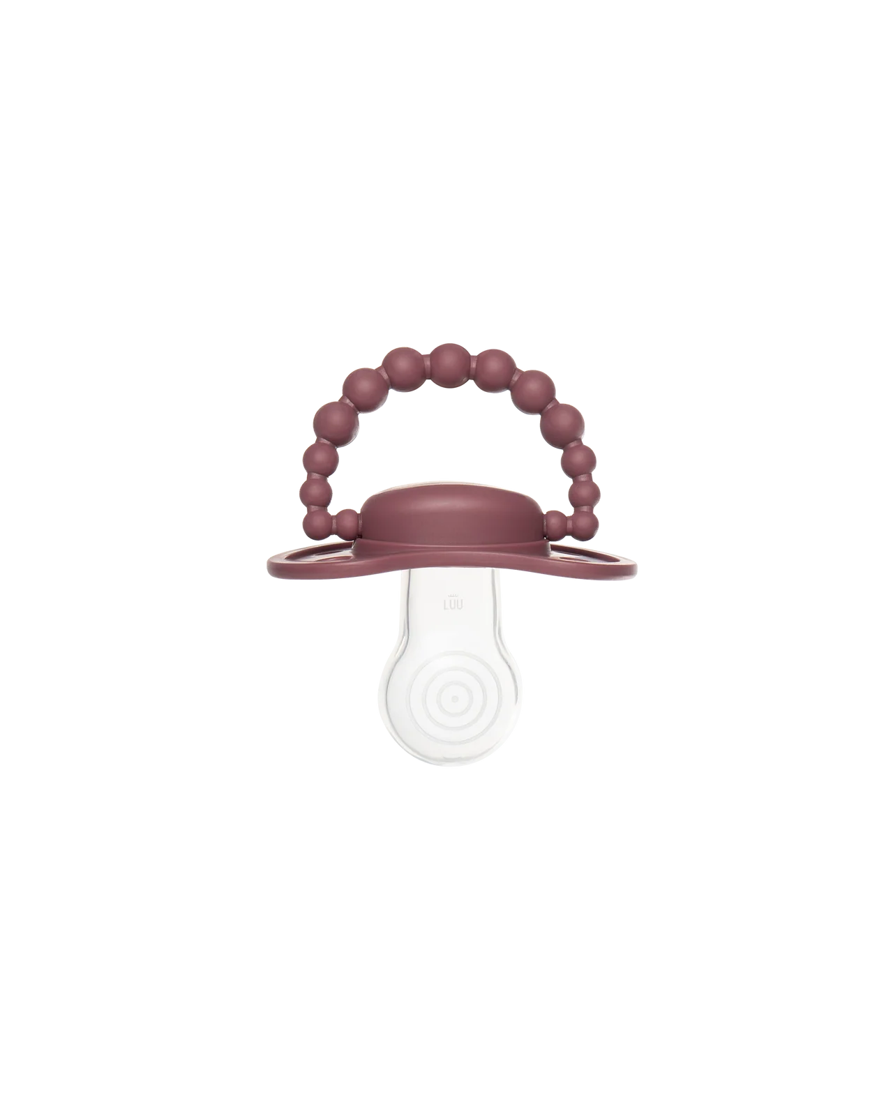 LUU Maroccan Pink 0–3 m – smoczek pozycjonujący w głębokim odcieniu plum-rose