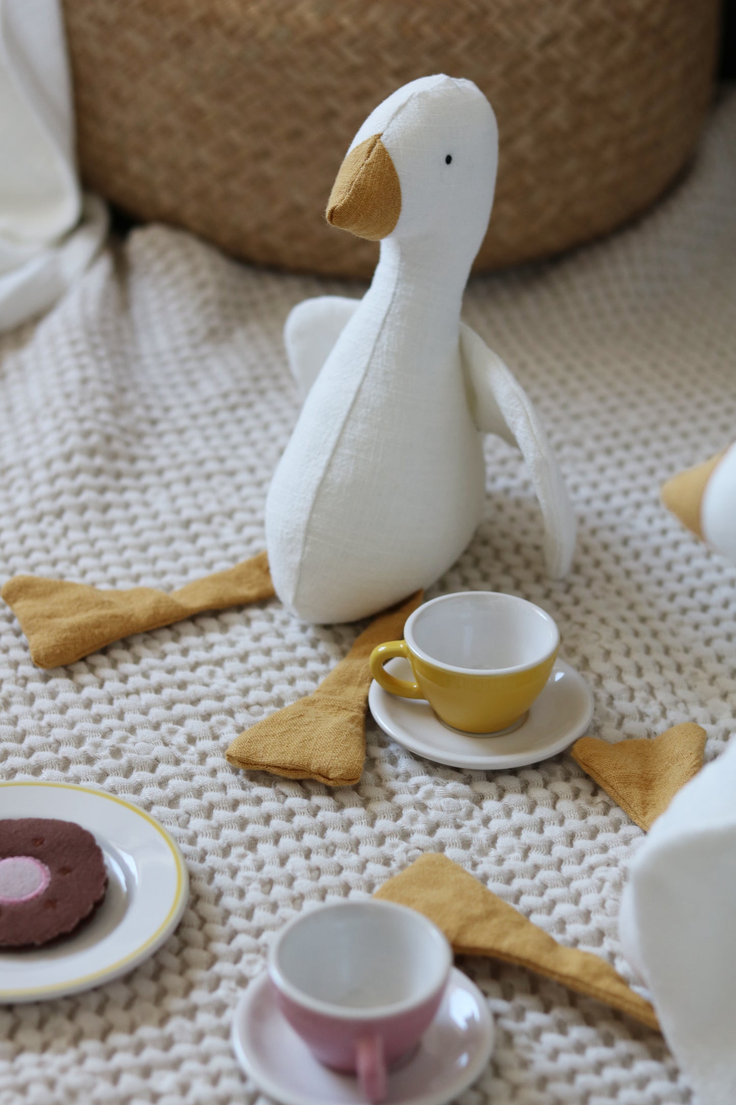 Lniana gąska - ręcznie szyty prezent dla niemowlaka